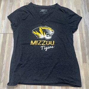 Mizzou Tigers Women’s V-Neck T-Shirt with Rhinestone, Size XL